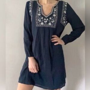 Abercrombie & Fitch Navy Blue Embroidered Mini Dress
